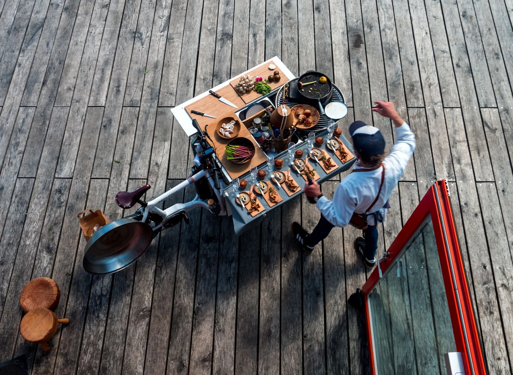 Cykelkokken set oppefra